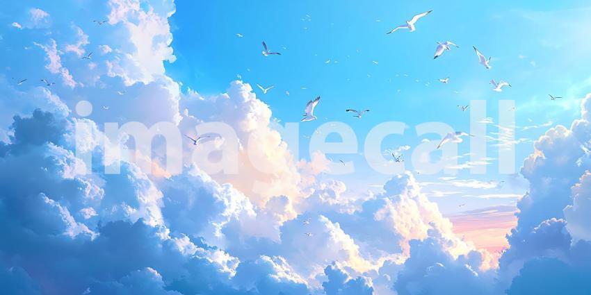 Serene Sky Peaceful Cloudscape Background