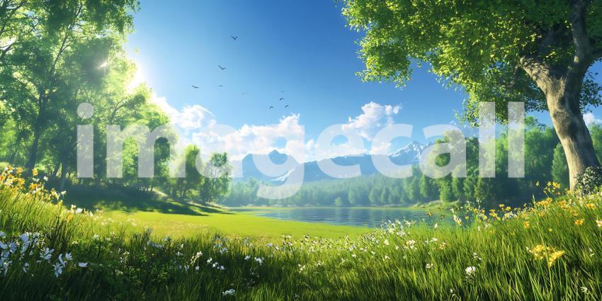 Serene Summer Landscape A Breathtaking Vista