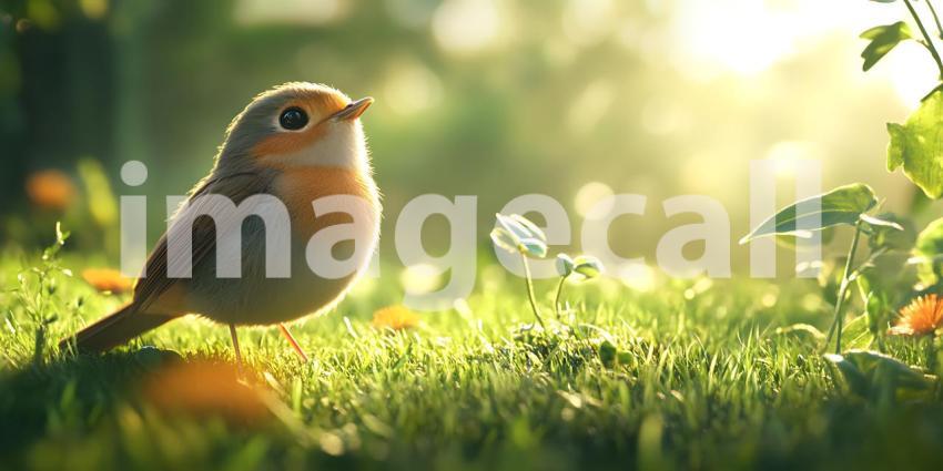 Majestic Bird in Sunlit Meadow A Stunning Nature Photograph