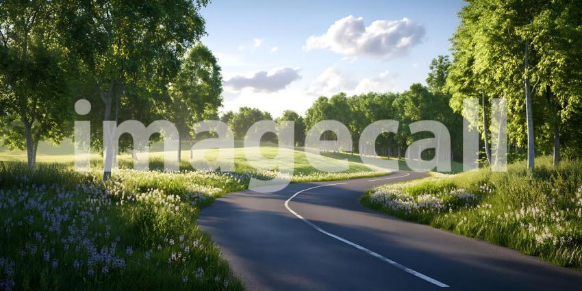 Serene Country Road Stunning Landscape Photography