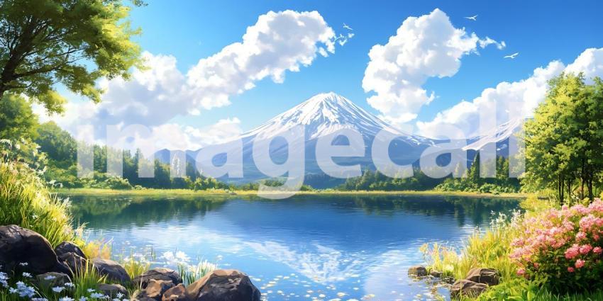 Serene Mountain Lake Peaceful Nature Landscape