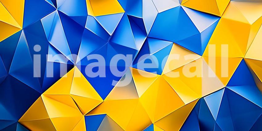 Vibrant Blue and Yellow Geometric Abstract Art A Stunning Visual