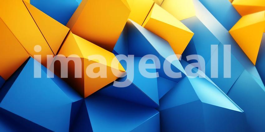 Vibrant Blue and Orange Abstract Geometric Shapes Background Tex
