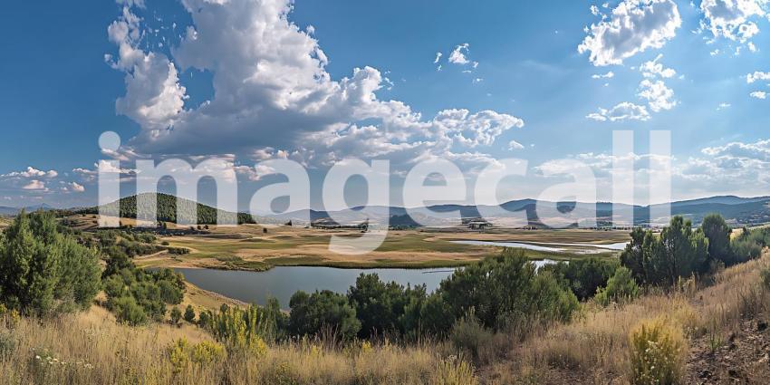 Panoramic Vista Scenic Landscape Photography Featuring Lake City