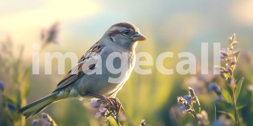 Stunning Bird Photography A Small Bird in a Vibrant Meadow