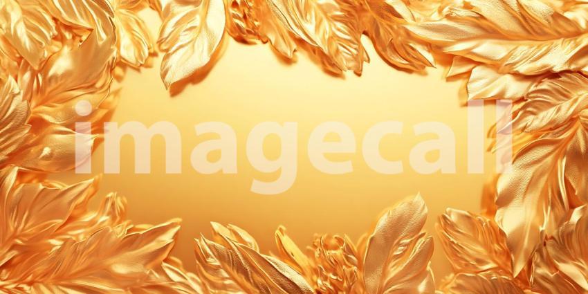 Golden Leaf Frame Elegant Background for Design Projects