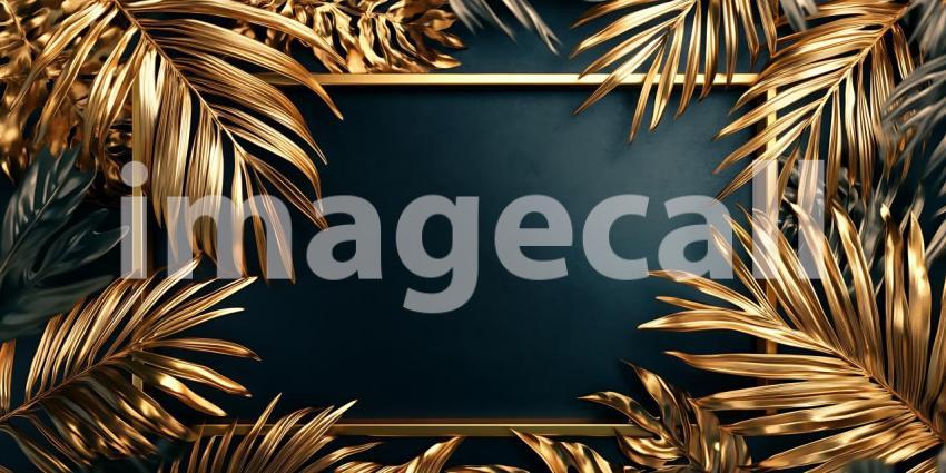 Luxury Gold Leaf Frame Elegant Background for Design