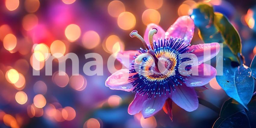 Vibrant Passion Flower Bloom Macro Photography