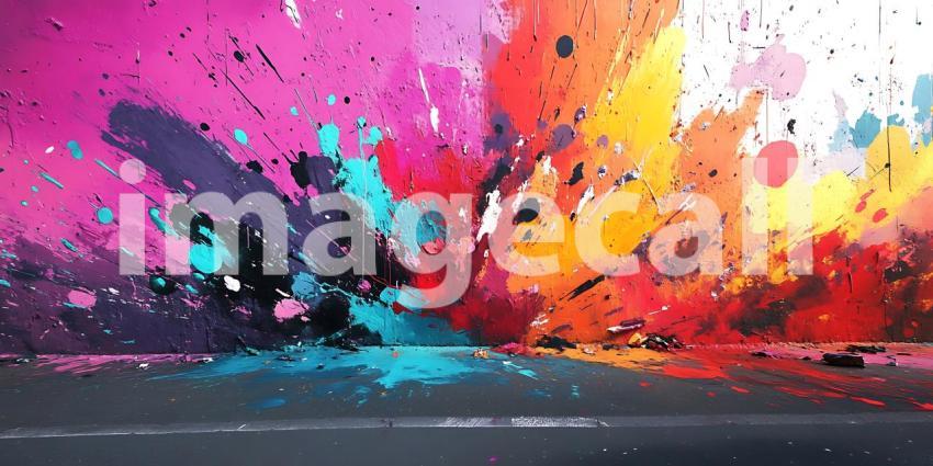 Vibrant Abstract Art Explosion of Color and Texture