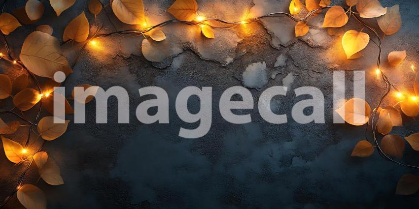 Glowing Autumn Leaves Dark Background Texture for Fall Designs