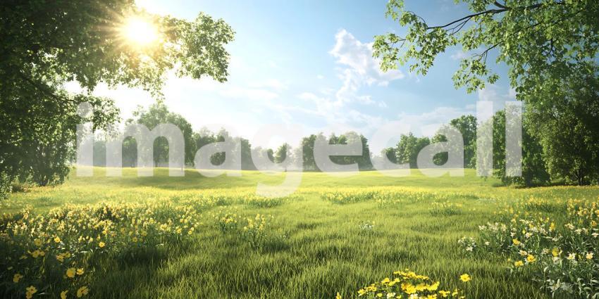 Stunning Sunny Meadow Landscape Nature Photography for Websites