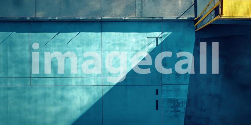 Teal Concrete Wall Texture Abstract Background with Geometric Sh