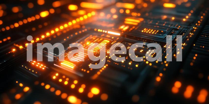 Abstract Circuit Board Glowing Tech Background