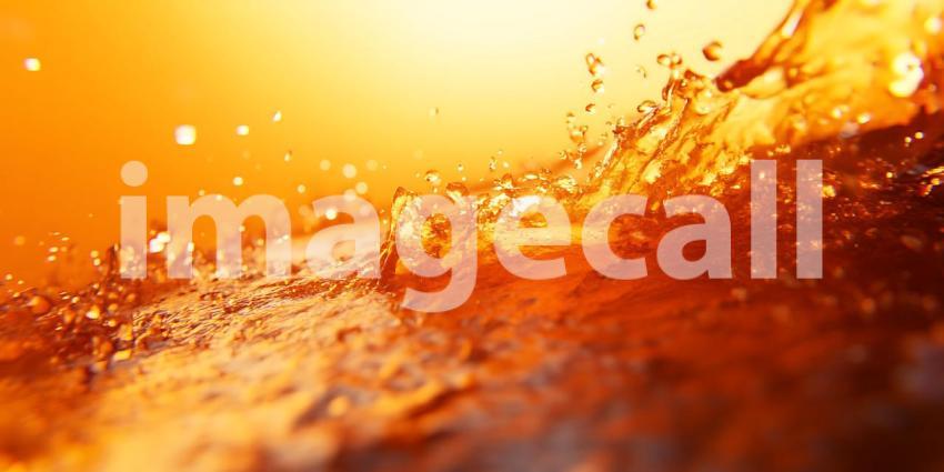 Vibrant Orange Liquid Splash Abstract Background Texture
