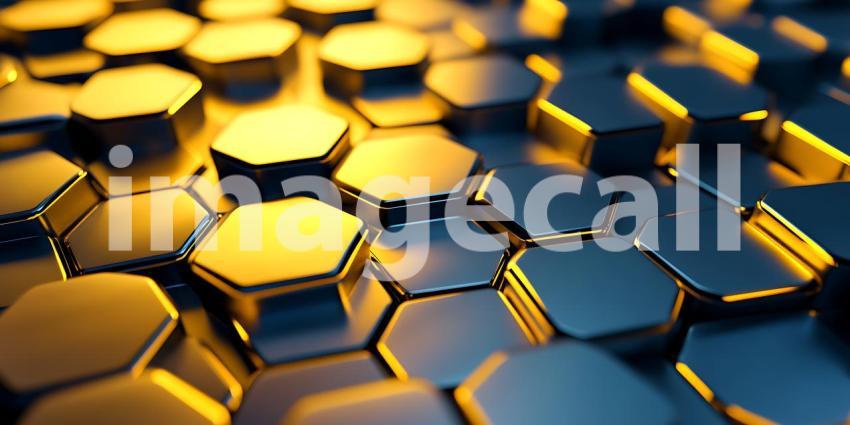 Golden Hexagon Pattern Abstract Background Texture