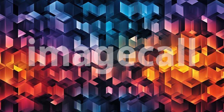 Vibrant 3D Cube Abstract Background Colorful Geometric Pattern T