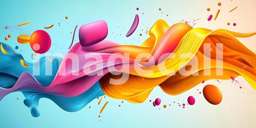 Vibrant Color Swirls Abstract Paint Splash Background