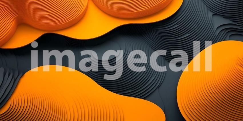 Vibrant Orange and Black Abstract Texture A Detailed CloseUp