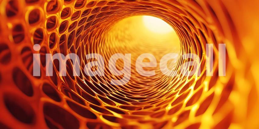 Abstract Orange Tunnel Glowing Spiral Background Texture