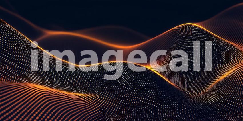 Stunning Abstract Landscape Glowing Hills and Digital Terrain