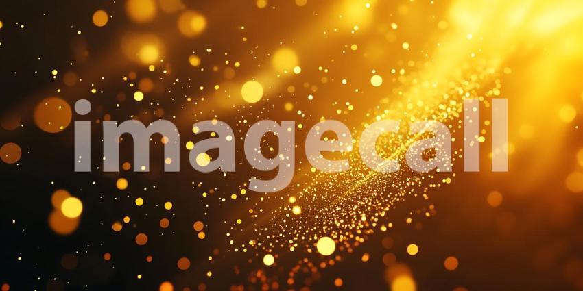 Golden Sparkles Abstract Background Texture with Glowing Particl