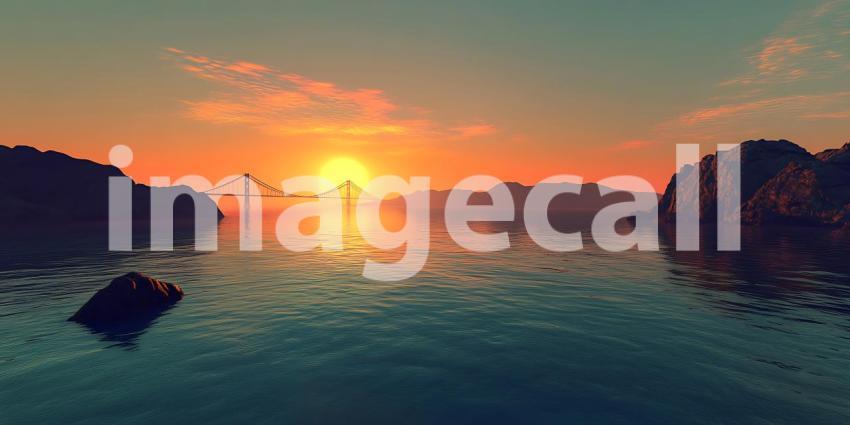 Epic Sunset Seascape Vibrant Ocean Panorama at Golden Hour