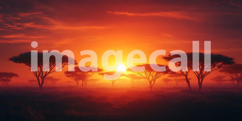 African Sunset Vibrant Landscape Photography
