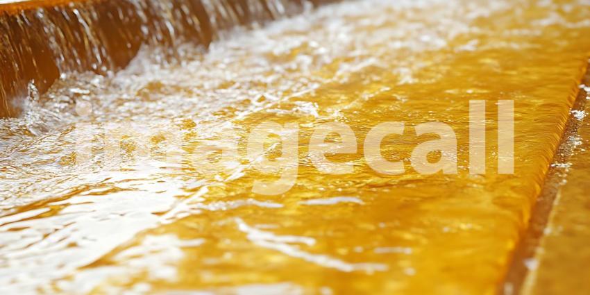 Golden Water Flow Abstract Texture Background