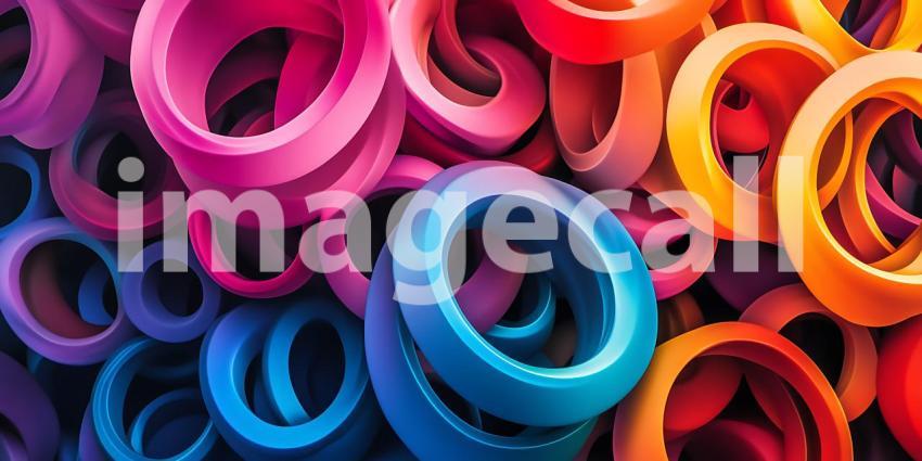 Vibrant Rainbow Rings Abstract Colorful Background Texture