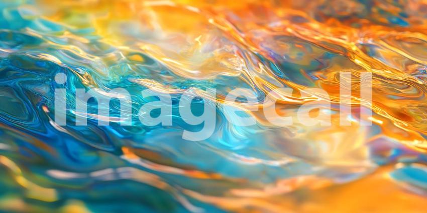 Vibrant Abstract Painting Blue and Orange Hues