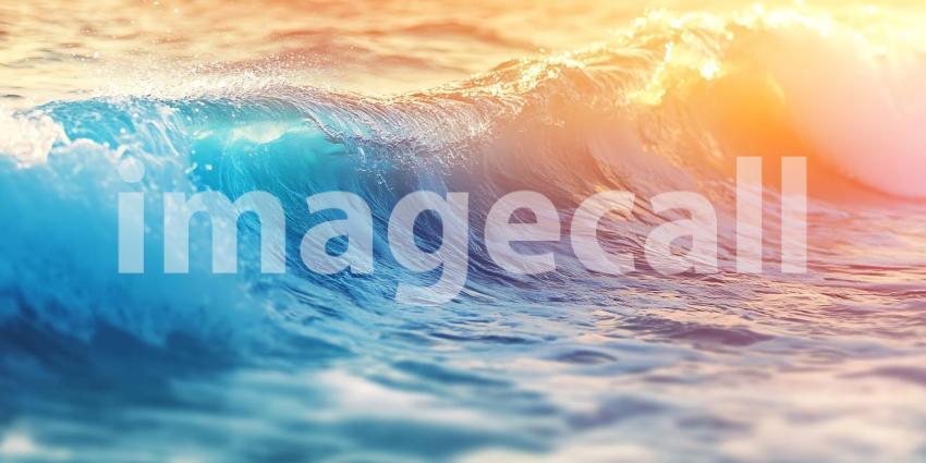 Ocean Wave Sunset Vibrant Coastal Scene