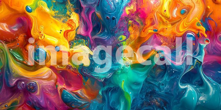 Vibrant Rainbow Color Splash Abstract Art Background