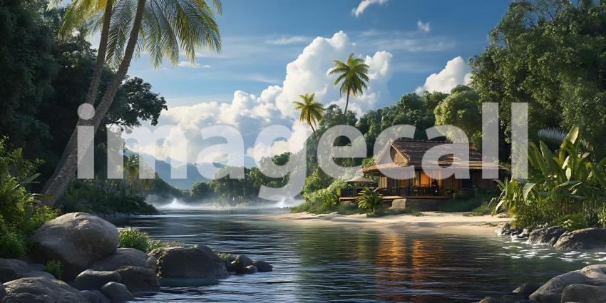 Tropical Paradise Lush Riverfront Cabin Escape