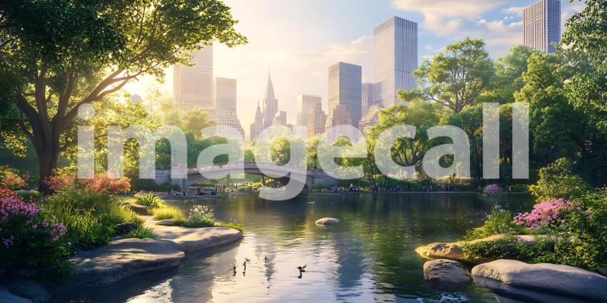 Urban Oasis Serene City Park Landscape