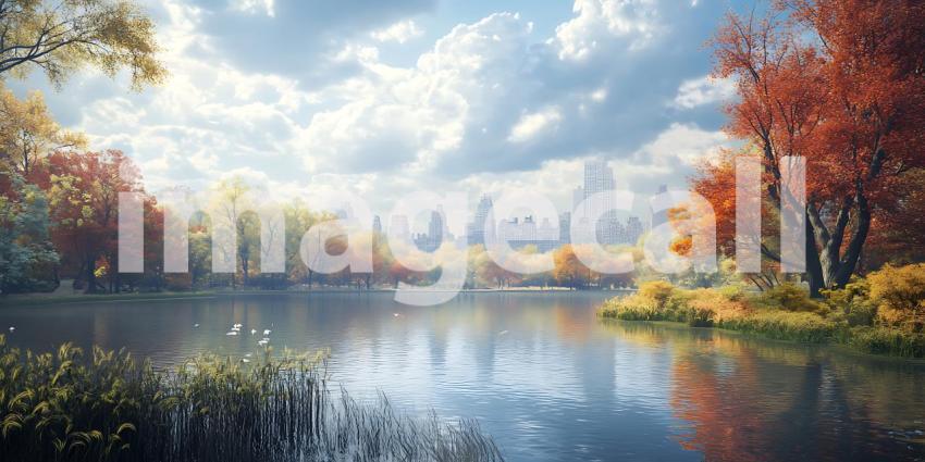 Autumn Lake Serene Fall Landscape Photography