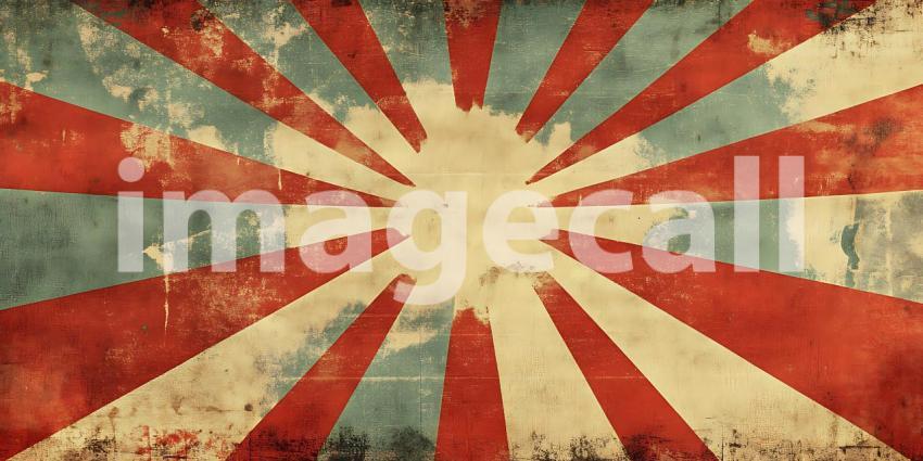 Vintage Sunburst Design Red White and Blue Rays