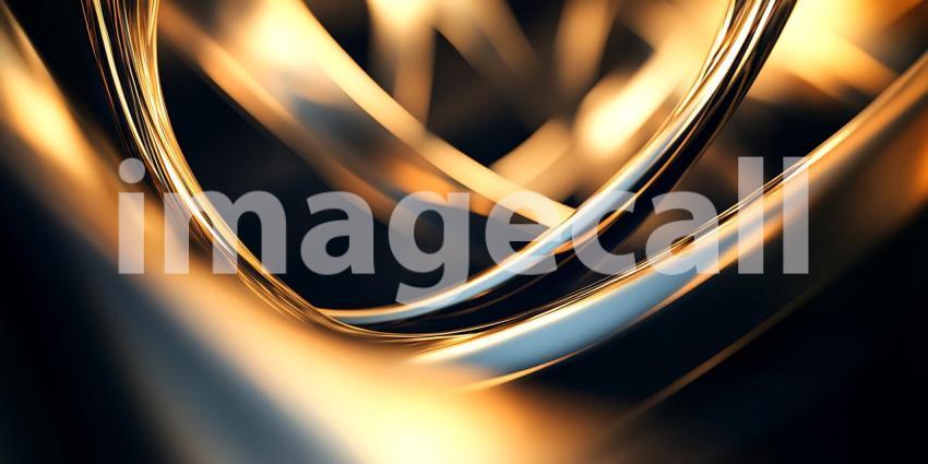 Abstract Background Golden Curves and Glowing Textures