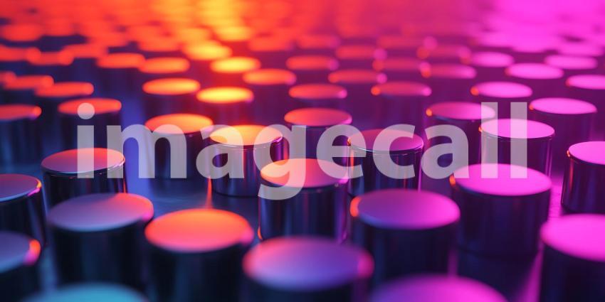 Vibrant Cylinders Abstract Background of Illuminated Forms