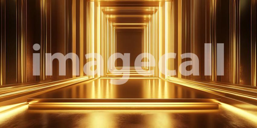Golden Corridor Luminous Architectural Design