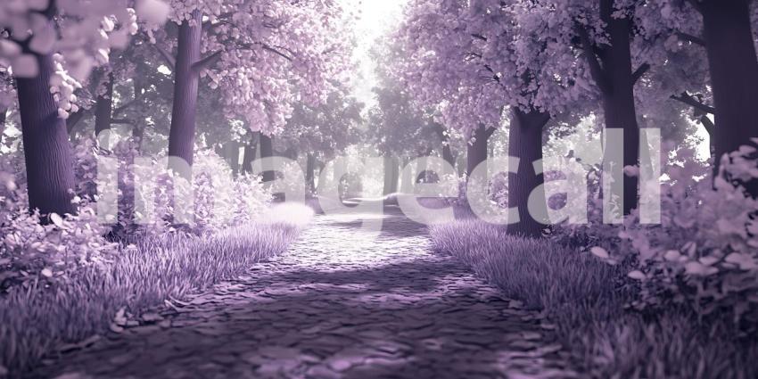 Enchanted Purple Forest Mystical Pathway Scene