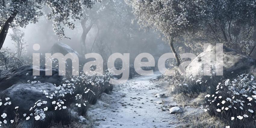 Winter Wonderland Snowy Path Through a Mystic Forest