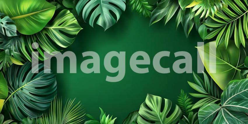 Lush Green Tropical Leaves Background Nature Photography for Des