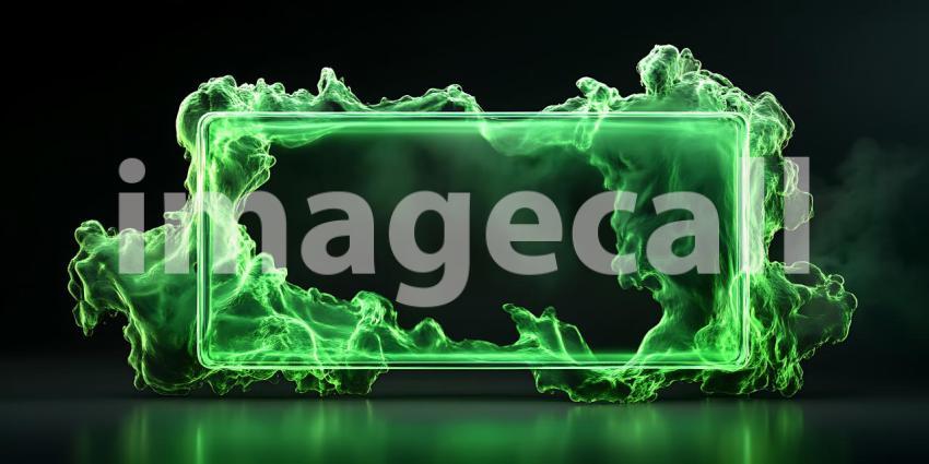 Luminous Green Energy Frame Abstract Background for Design