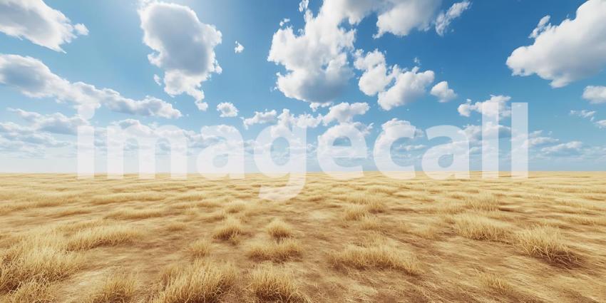 Vast Golden Wheat Field Under a Sunny Sky Landscape Photography