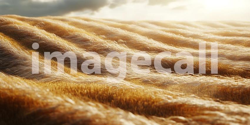 Golden Wheat Field Sunlit Rural Landscape