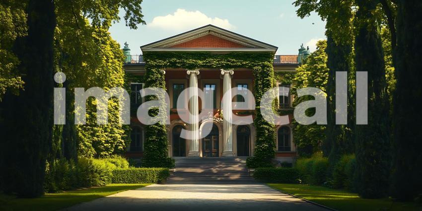 Grand Mansion Picturesque Estate in Lush Greenery