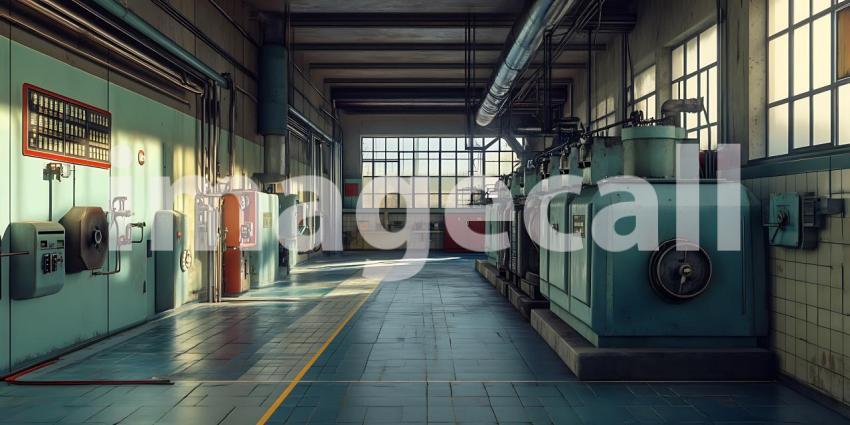 Eerie Industrial Corridor A Captivating Visual of Abandoned Mach