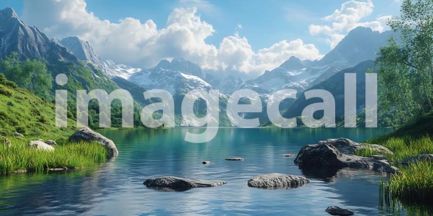 Stunning Alpine Lake Breathtaking Mountain Scenery for Your Proj
