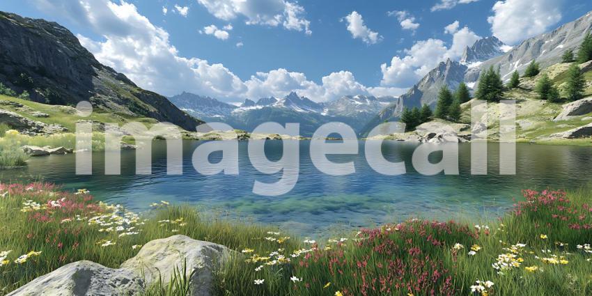 Stunning Alpine Lake Breathtaking Mountain Scenery