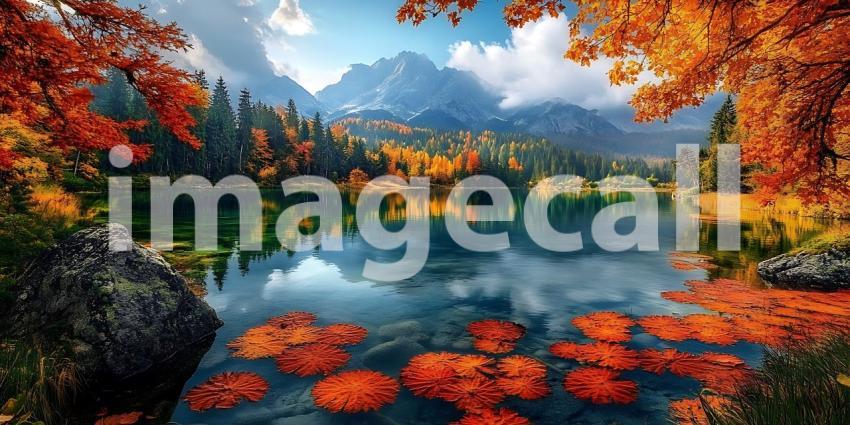Autumn Serenity Majestic Mountain Lake Reflection